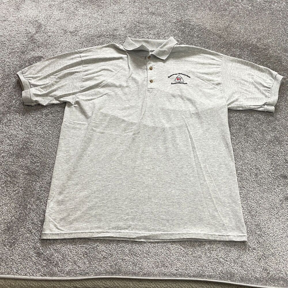 Gildan Dry Blend Polo Shirt Mens XL Light Gray Rahkway Education Association